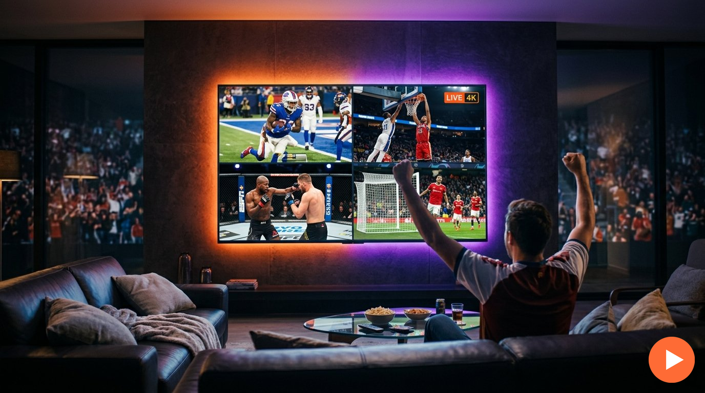 Best IPTV for Sports 2026 - Watch every NFL NBA UFC and Premier League game live in 4K from $14.99 per month