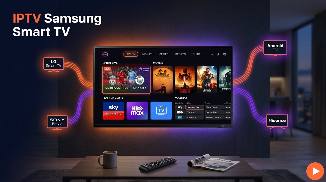 iptv samsung smart tv — IPTVZebraline 40,000 channels 4K streaming on Samsung Tizen LG webOS Sony Bravia Android TV
